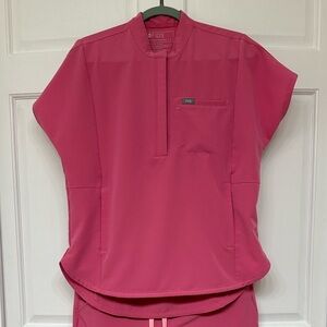 FIGS F’ing Pink Rafaela Scrub Top BCA Ribbon Size S